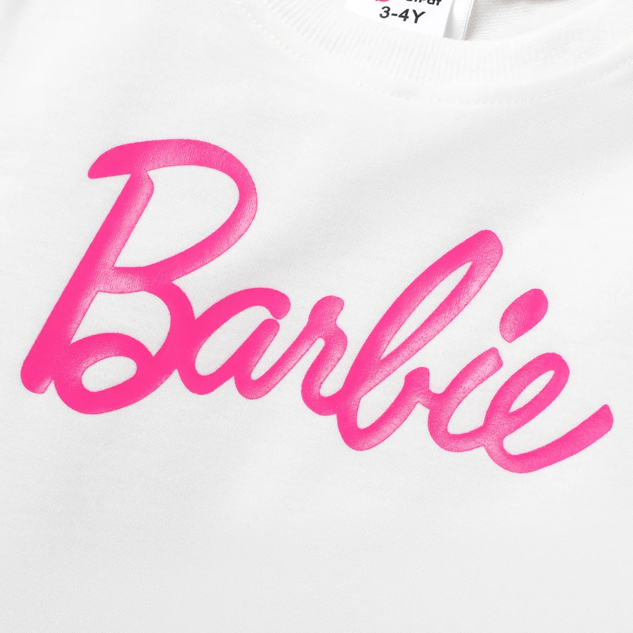 Barbie Criança Menina Entrançado Infantil Fato saia e casaco Branco big image 1