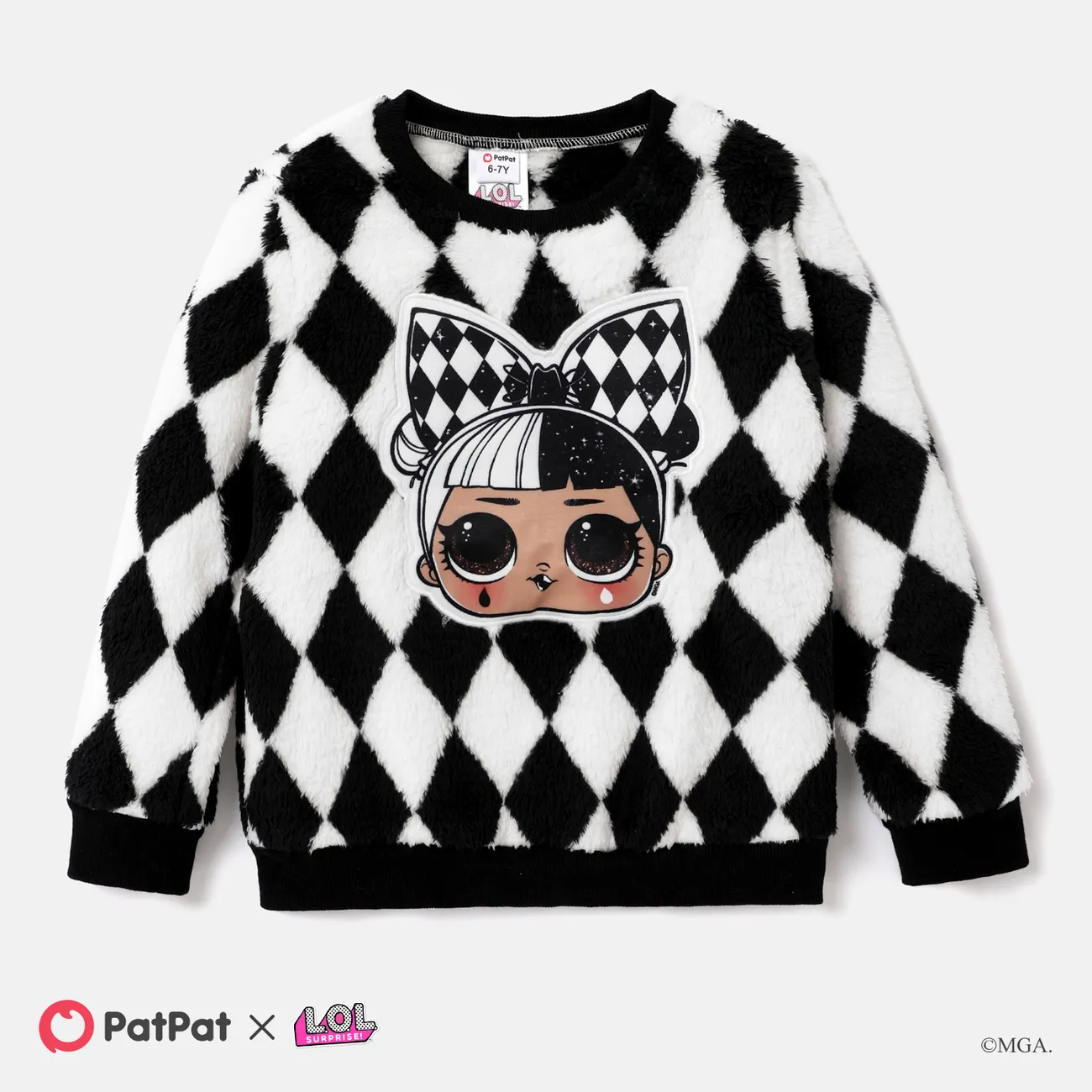 LOL Surprise Criança Menina Personagens Pullover Sweatshirt Preto big image 1