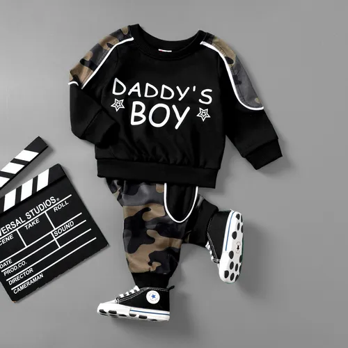2pcs Baby Boy Casual Style Camouflage Set