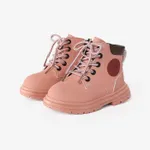 Toddler and Kids Casual Side Zipper Combat Boots Pink