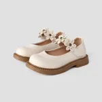  Toddler & Kids Floral Decor Velcro Leather Shoes White