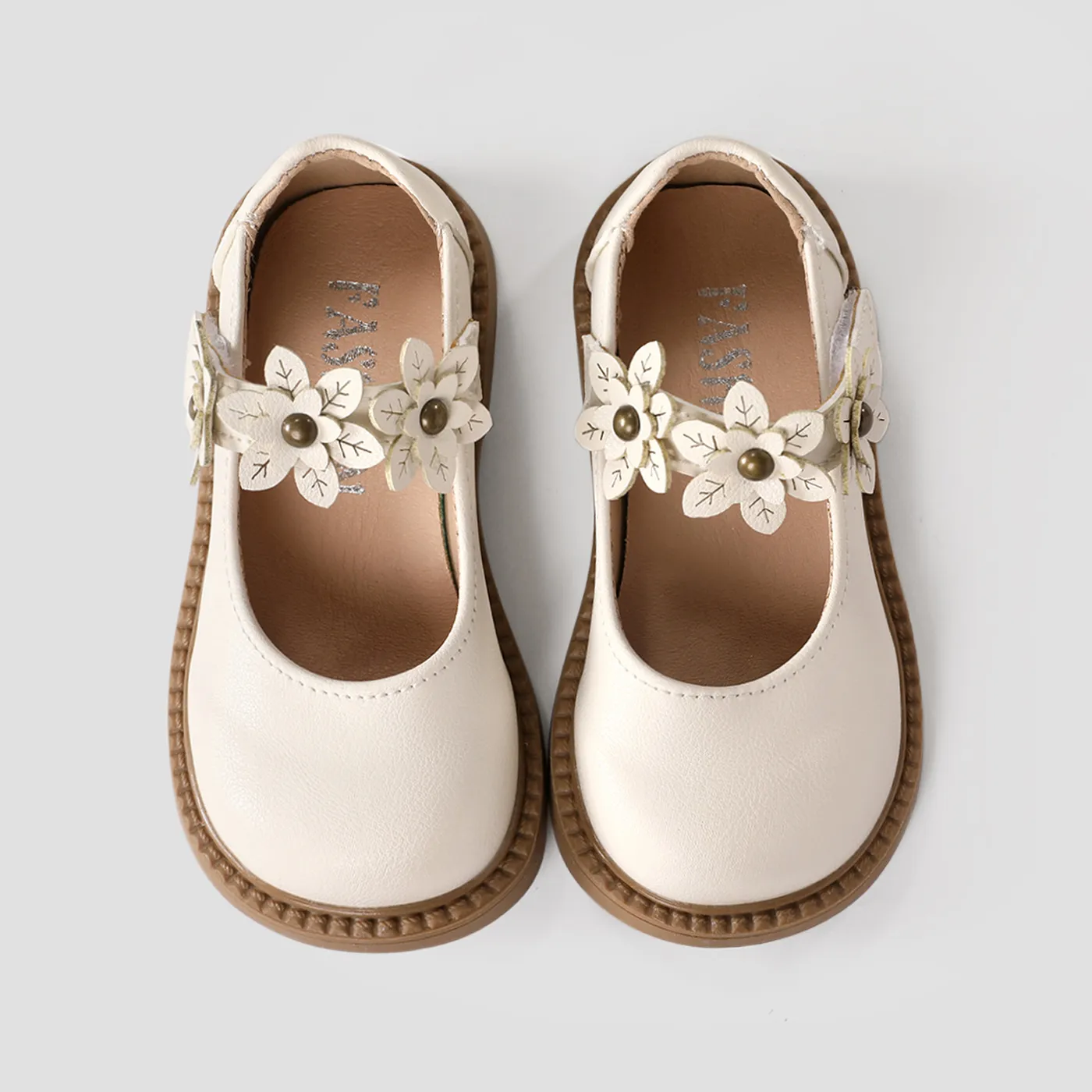  Toddler & Kids Floral Decor Velcro Leather Shoes  image 3