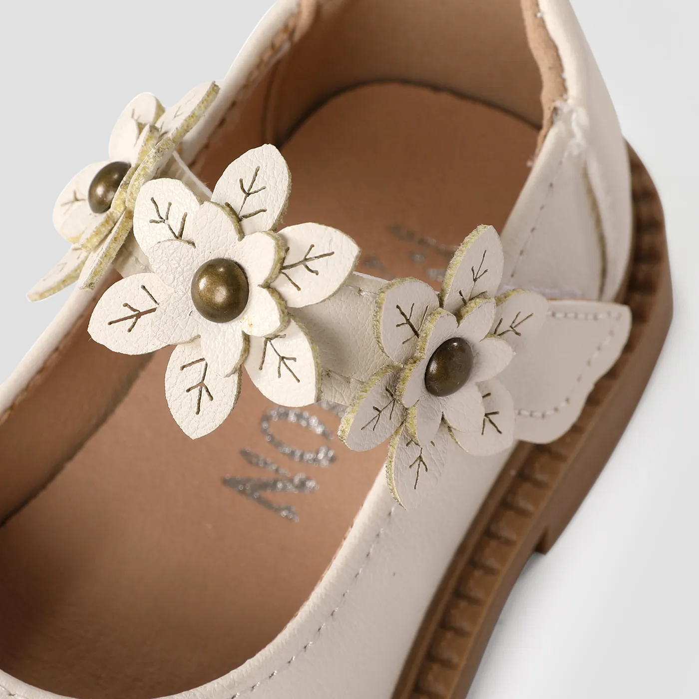  Toddler & Kids Floral Decor Velcro Leather Shoes  image 5