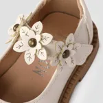  Toddler & Kids Floral Decor Velcro Leather Shoes White image 5