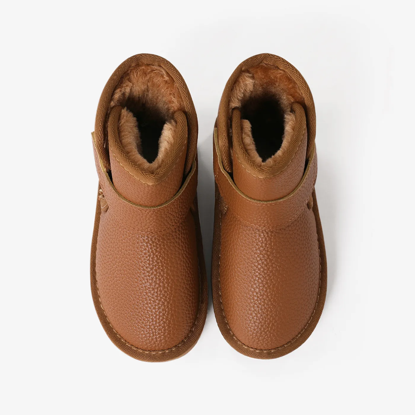 Kids Basic Solid Color Snow Boots Brown image 3