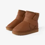 Kids Basic Solid Color Snow Boots Brown