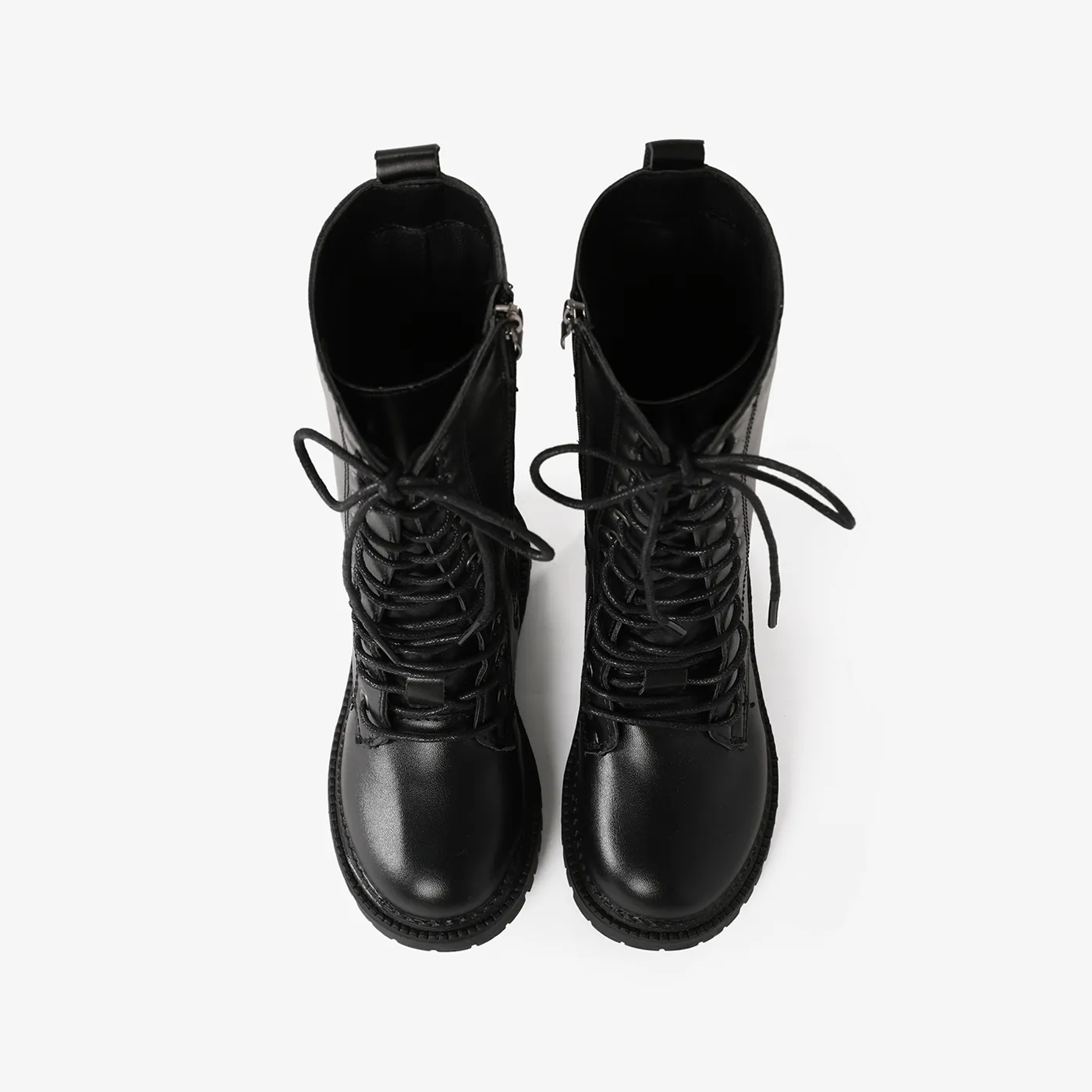 Kids Pretty Lace-up Decor Side Zipper Boots  image 3
