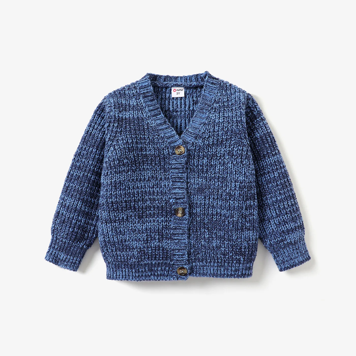 Baby Knit Cardigans Button Sweater Coat Dark Blue/white
