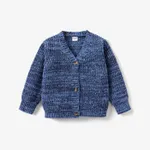 Baby Knit Cardigans Button Sweater Coat Dark Blue/white