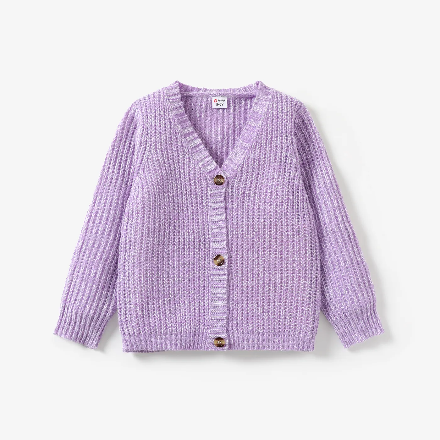 Baby Knit Cardigans Button Sweater Coat Light Purple