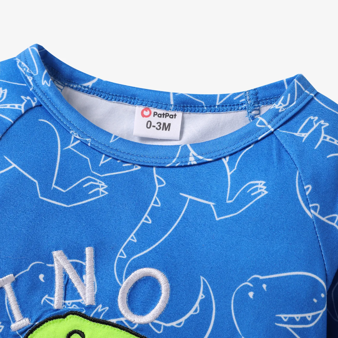 Baby Boy Avant-garde Animal Pattern Dinosaur Long Sleeve Jumpsuit Blue image 4