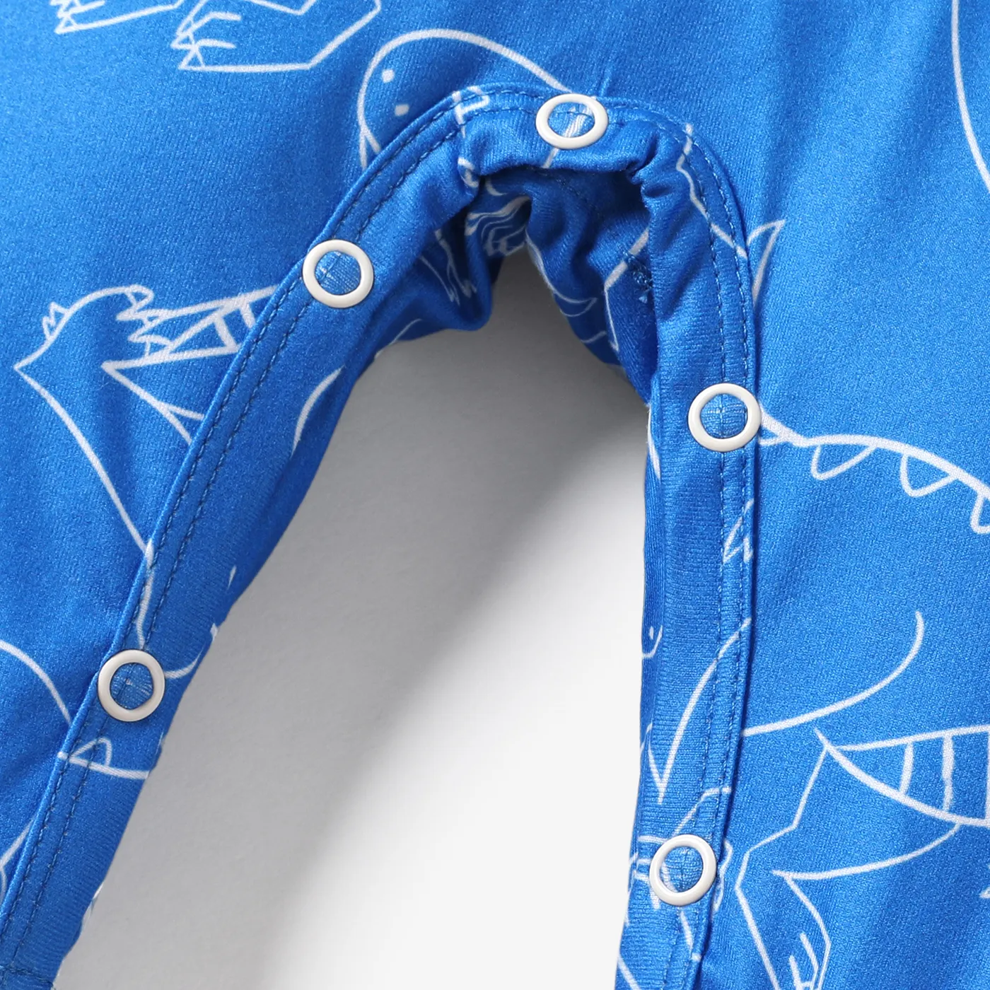 Baby Boy Avant-garde Animal Pattern Dinosaur Long Sleeve Jumpsuit Blue image 5