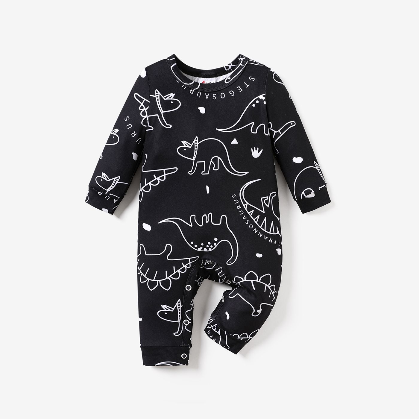 Baby Boy/Girl Childlike Dinosaur Pattern Long Sleeve Round Neck Jumpsuit