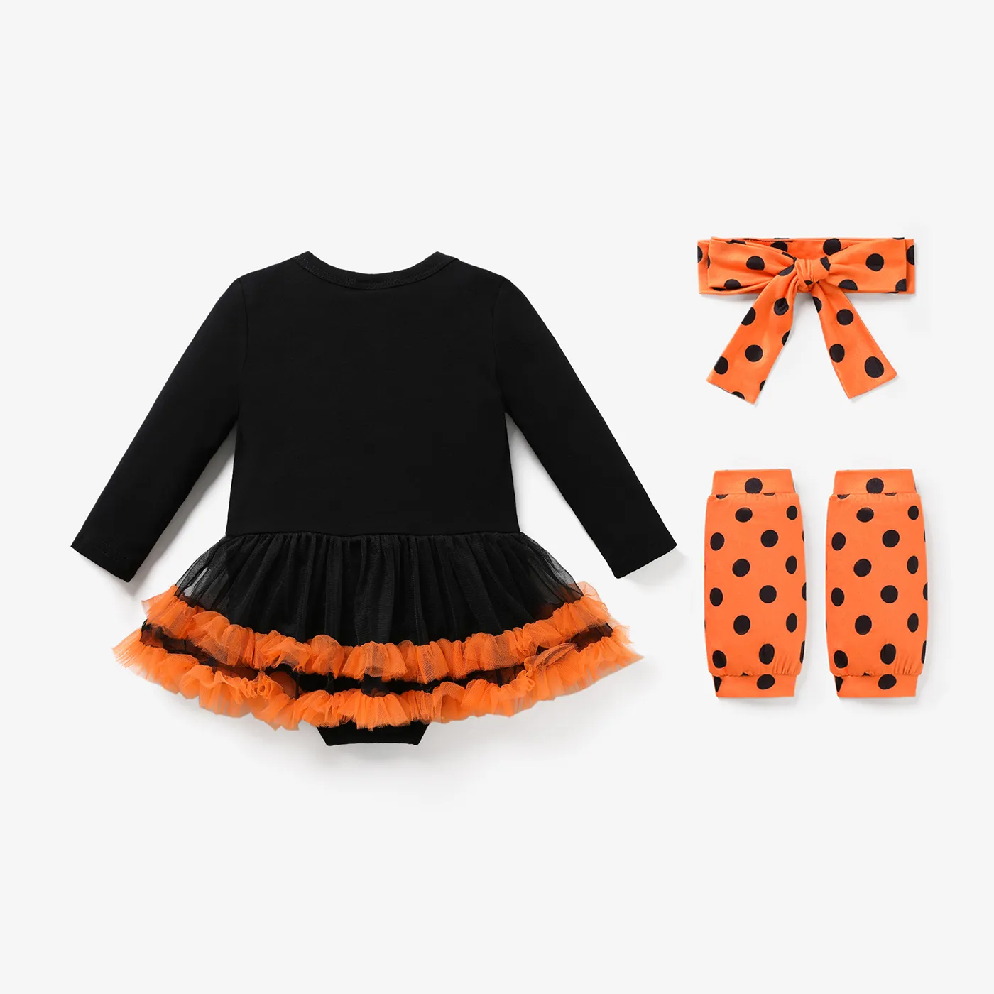  3pcs Baby Girl Halloween Sweet Romper Set  image 2