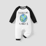 Baby Boy/Girl Naia Environmental Themes Earth Print Long Sleeve Jumpsuit BlackandWhite