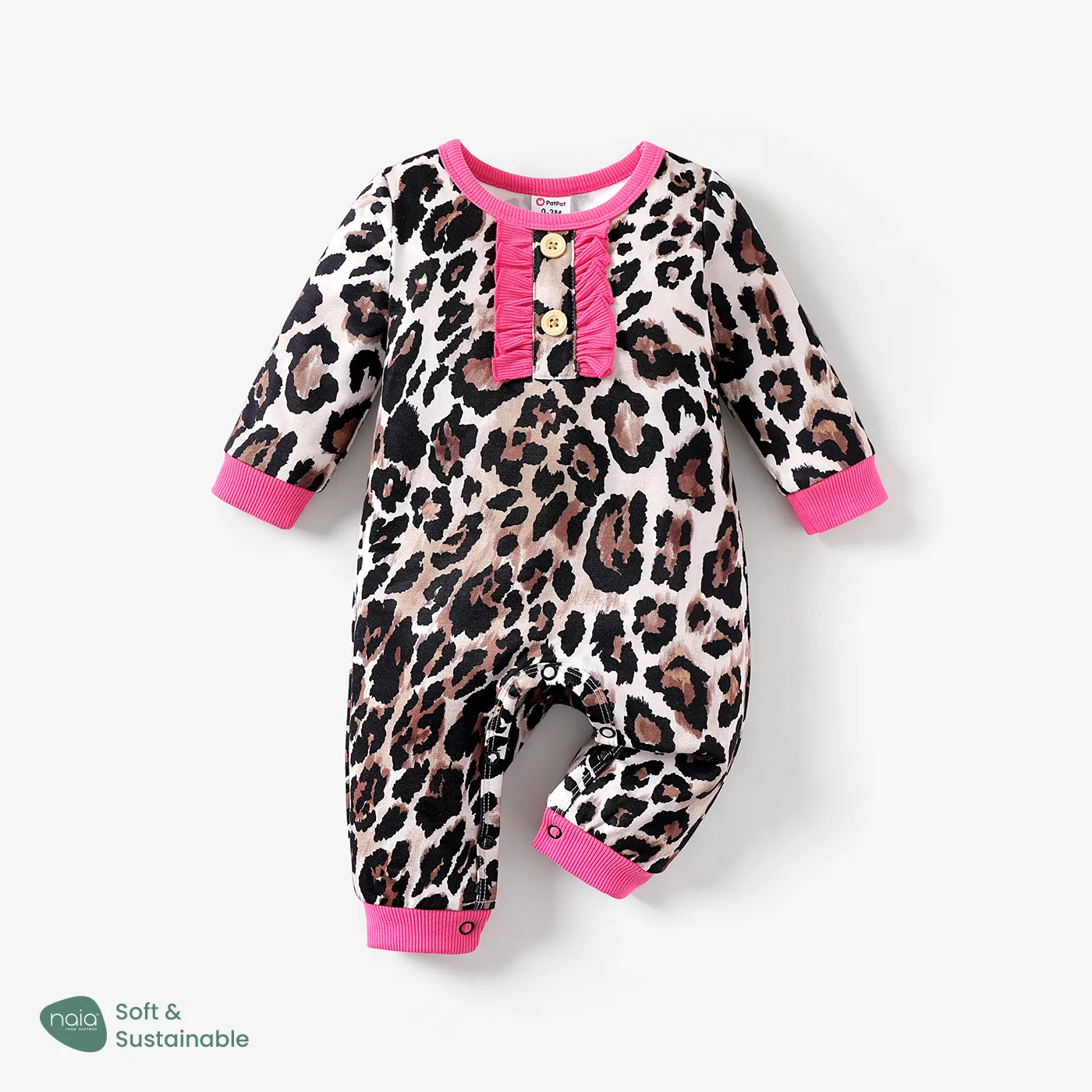Baby Girls Naia Sweet Plaid Ruffle Long Sleeve Jumpsuit
