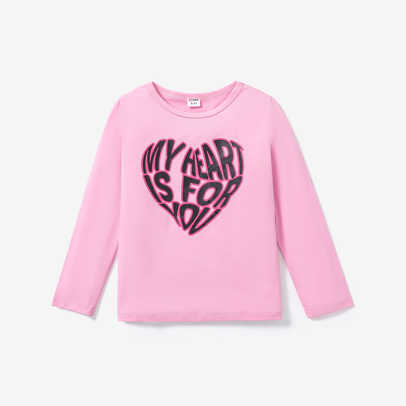 Kid  Girl Heart-shaped Avant-garde Long Sleeve T-shirt