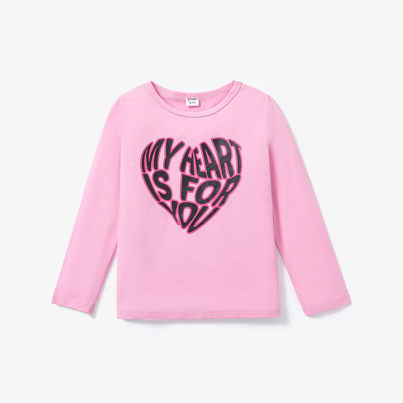 Kid Girl Heart-shaped Avant-garde Long Sleeve T-shirt Only $9.99