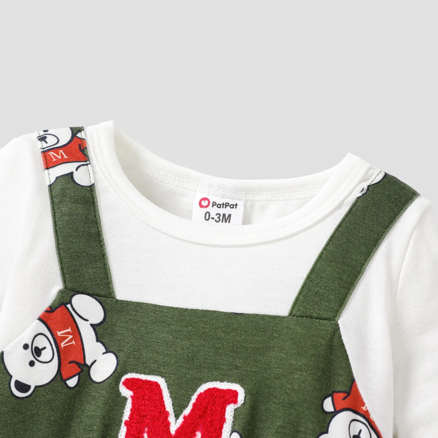 Baby Boy Naia Cute Letter and Bear Pattern Long Sleeve Jumpsuit  image 3