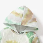 Baby Boy/Girl  Naia Tie-dye Design Hooded Long Sleeve Jumpsuit Light Green image 3