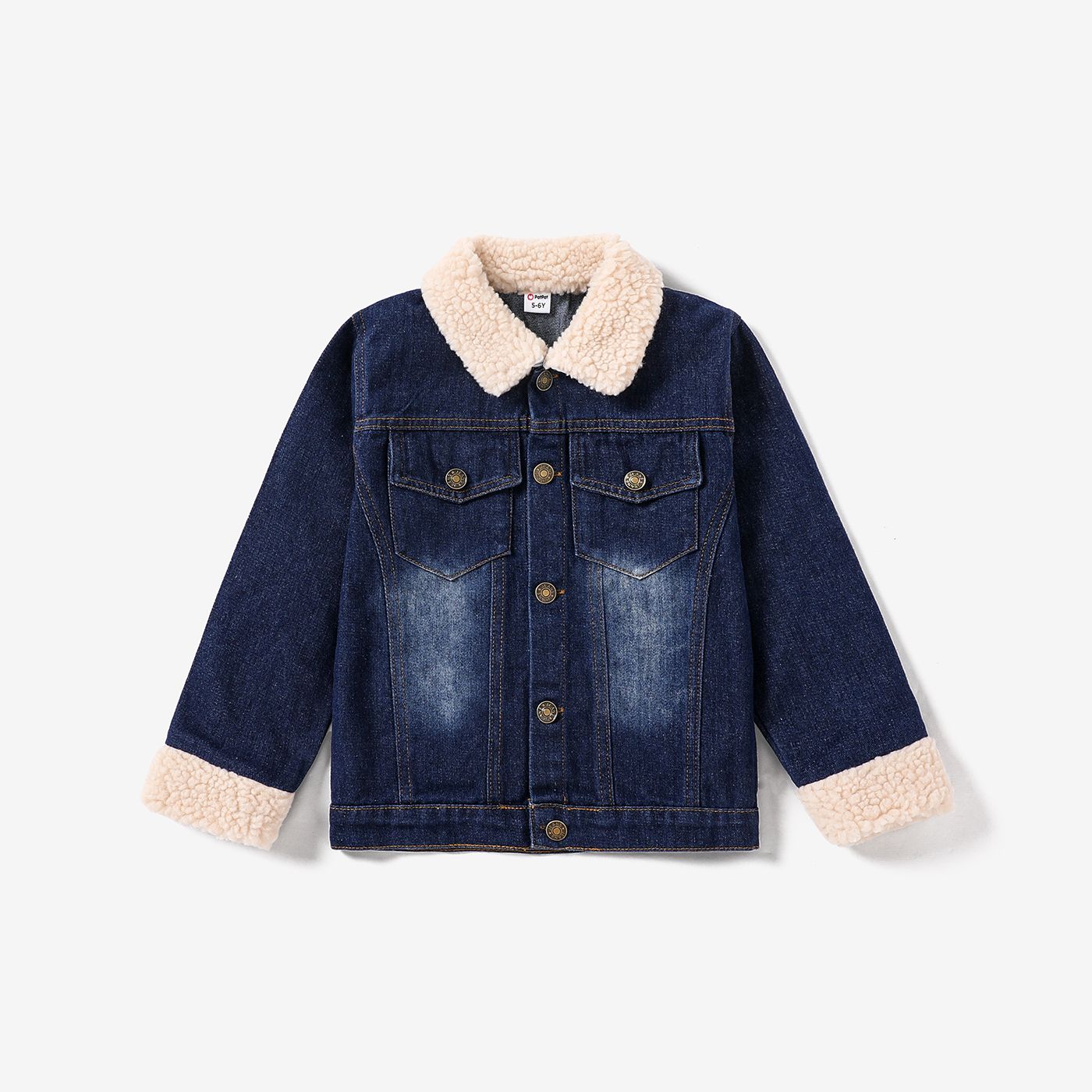 Kid Boy/Girl Fabric Stitching Denim Jacket