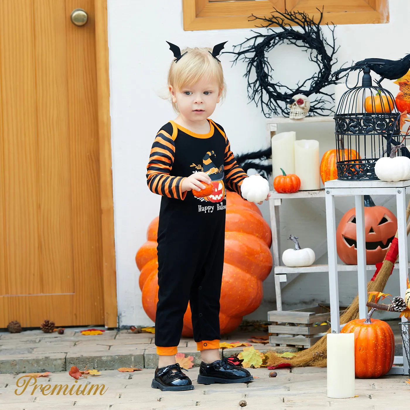 Baby Girl/Boy Halloween Childlike Jumpsuit Black image 3
