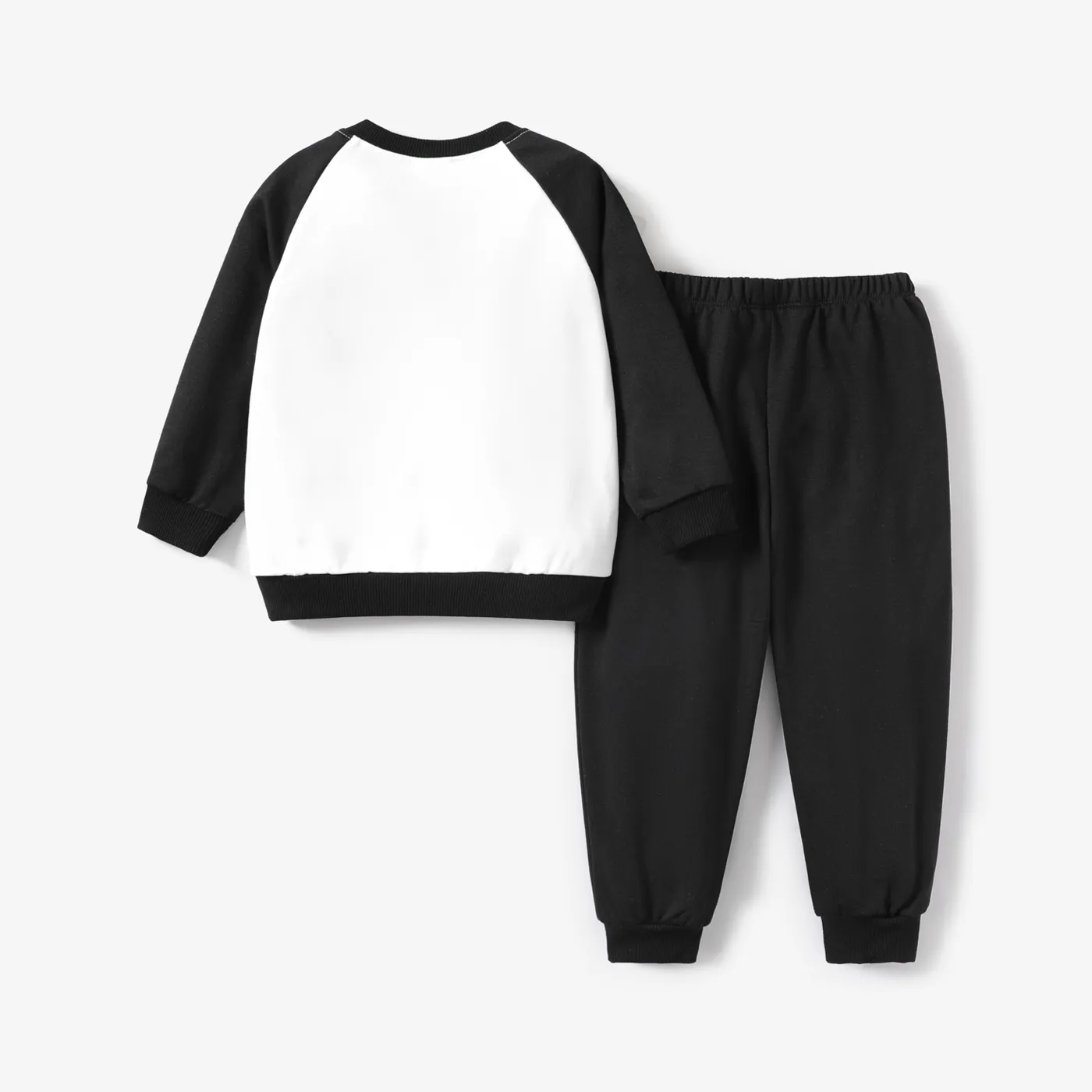 2pcs Toddler Boy Christmas-themed Long Sleeve Set Black image 3