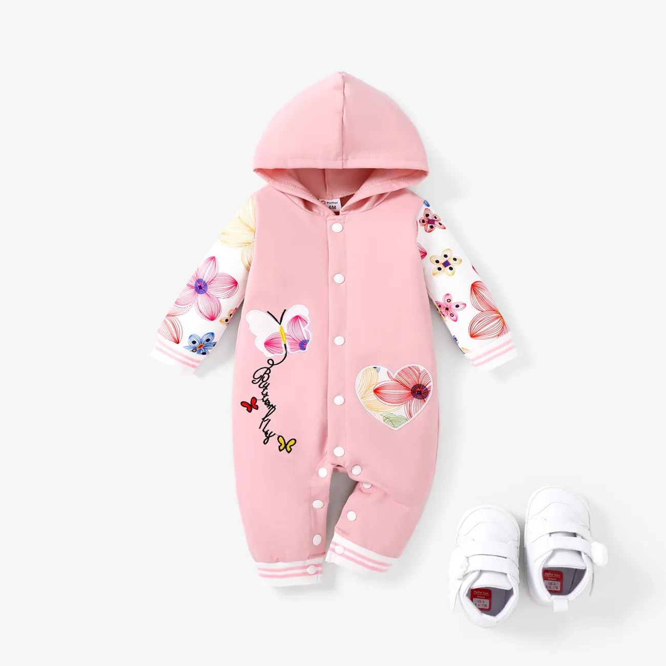 Baby Girl Floral Long Sleeve Casual Jumpsuit big image 1