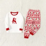 Christmas Family Matching Reindeer Print Long-sleeve Fleece Pajamas Sets(Flame resistant)  image 6