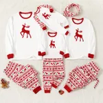 Christmas Family Matching Reindeer Print Long-sleeve Fleece Pajamas Sets(Flame resistant)  image 2