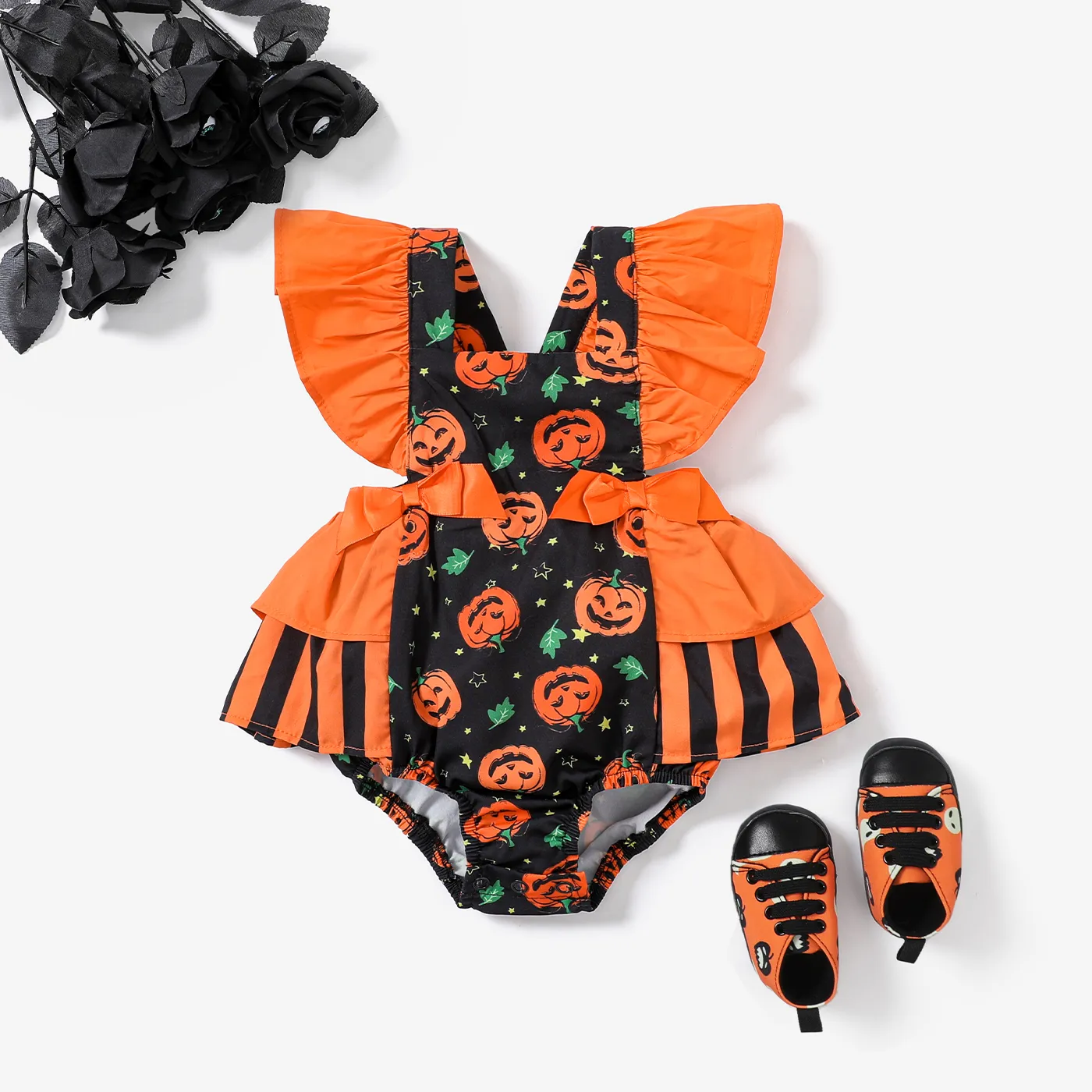 

Medium Thickness Halloween Sweet Cotton Baby Girl with Ruffle Edge
