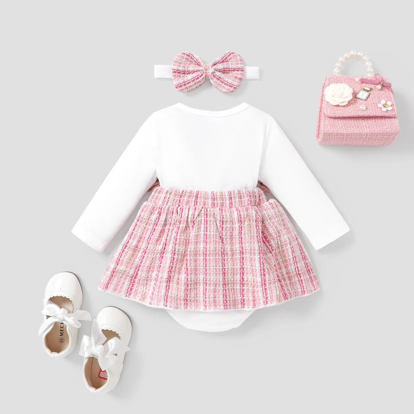 2 unidades Bebé Menina Costuras de tecido Coelho Infantil Manga comprida Macacão curto  image 2