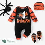 Halloween 2 pezzi Neonato Unisex Bottone Infantile Manica lunga Tute Nero
