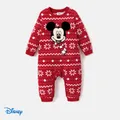 Disney Mickey and Friends Christmas Family Matching Snowflake Character Print Plush Crew Neck Sweatshirt  image 1