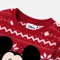 Disney Mickey and Friends Christmas Family Matching Snowflake Character Print Plush Crew Neck Sweatshirt  image 3