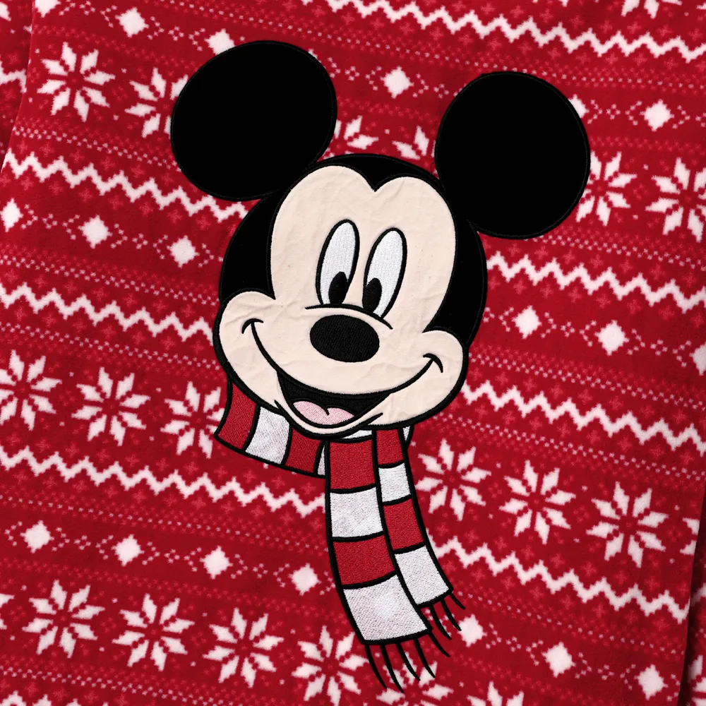 Disney Mickey and Friends Christmas Family Matching Snowflake Character Print Plush Crew Neck Sweatshirt  big image 21