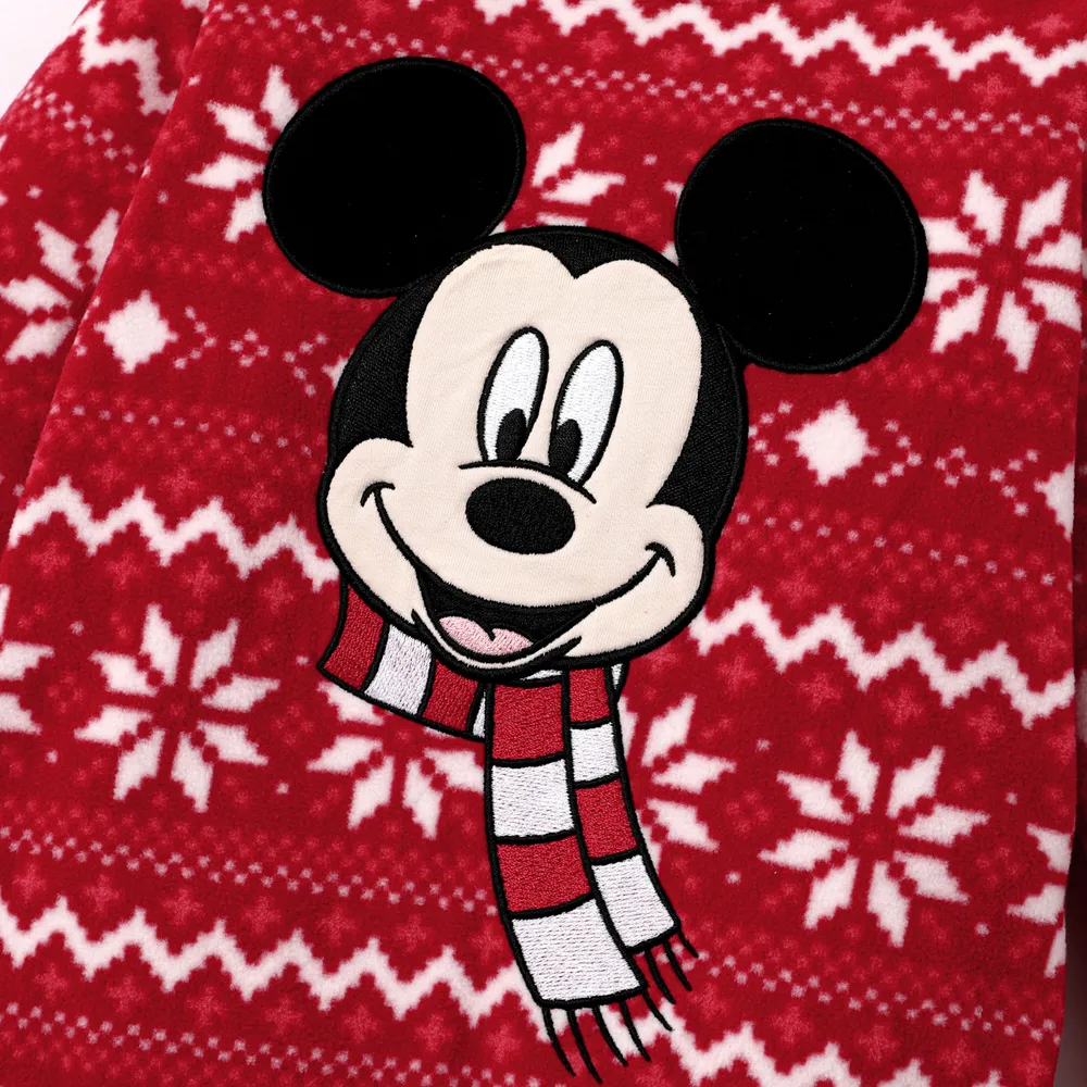 Disney Mickey and Friends Christmas Family Matching Snowflake Character Print Plush Crew Neck Sweatshirt  big image 2