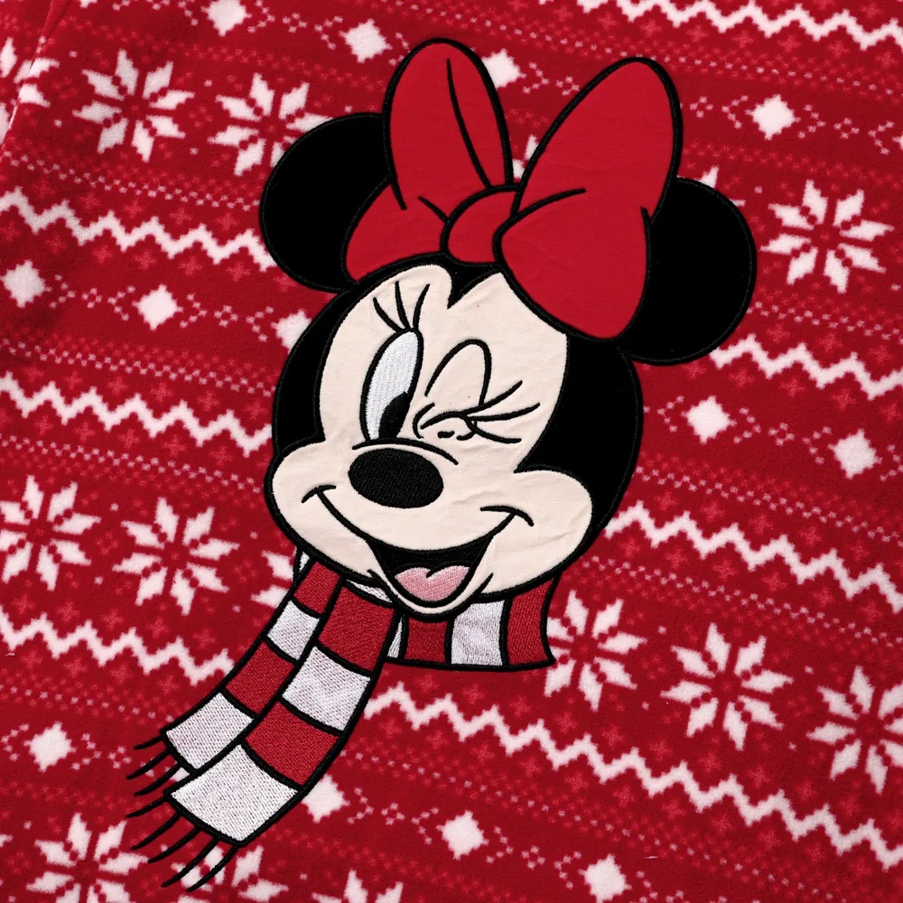 Disney Mickey and Friends Christmas Family Matching Snowflake Character Print Plush Crew Neck Sweatshirt big image 17