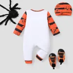 Baby Boy/Girl Naia Halloween Letter Pumpkin Pattern Long Sleeve Jumpsuit Set  image 2