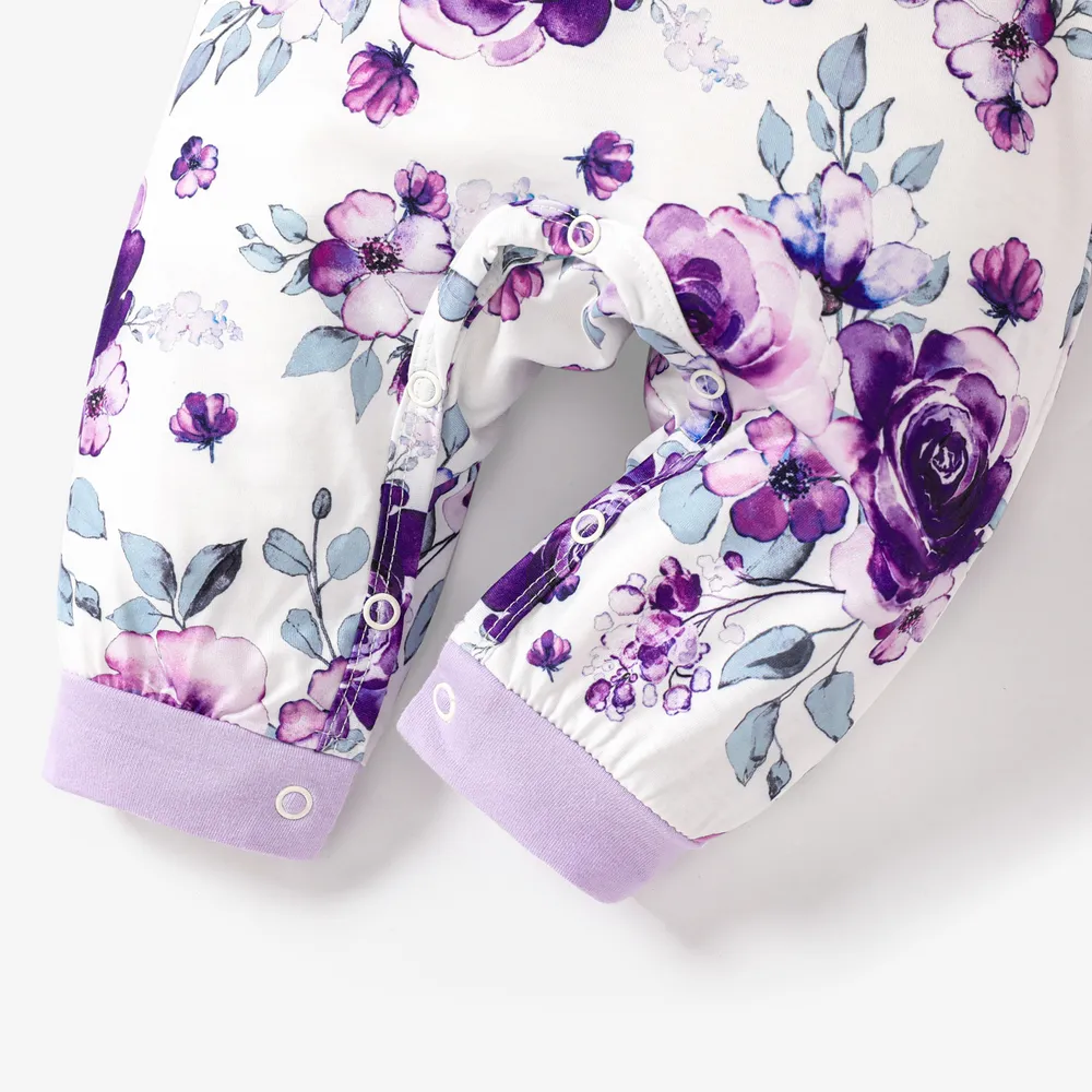 2pcs Baby Girl Floral Sweet Long Sleeve Jumpsuit Set  big image 5