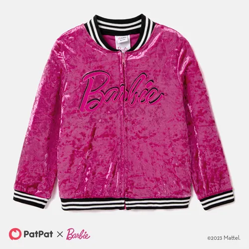 Barbie Kid Girl Letter Print Long-sleeve Mesh Jacket