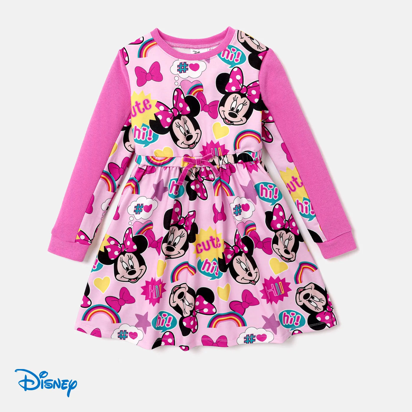 

Disney Mickey and Friends Kid Girl Character Print Long-sleeve Dress