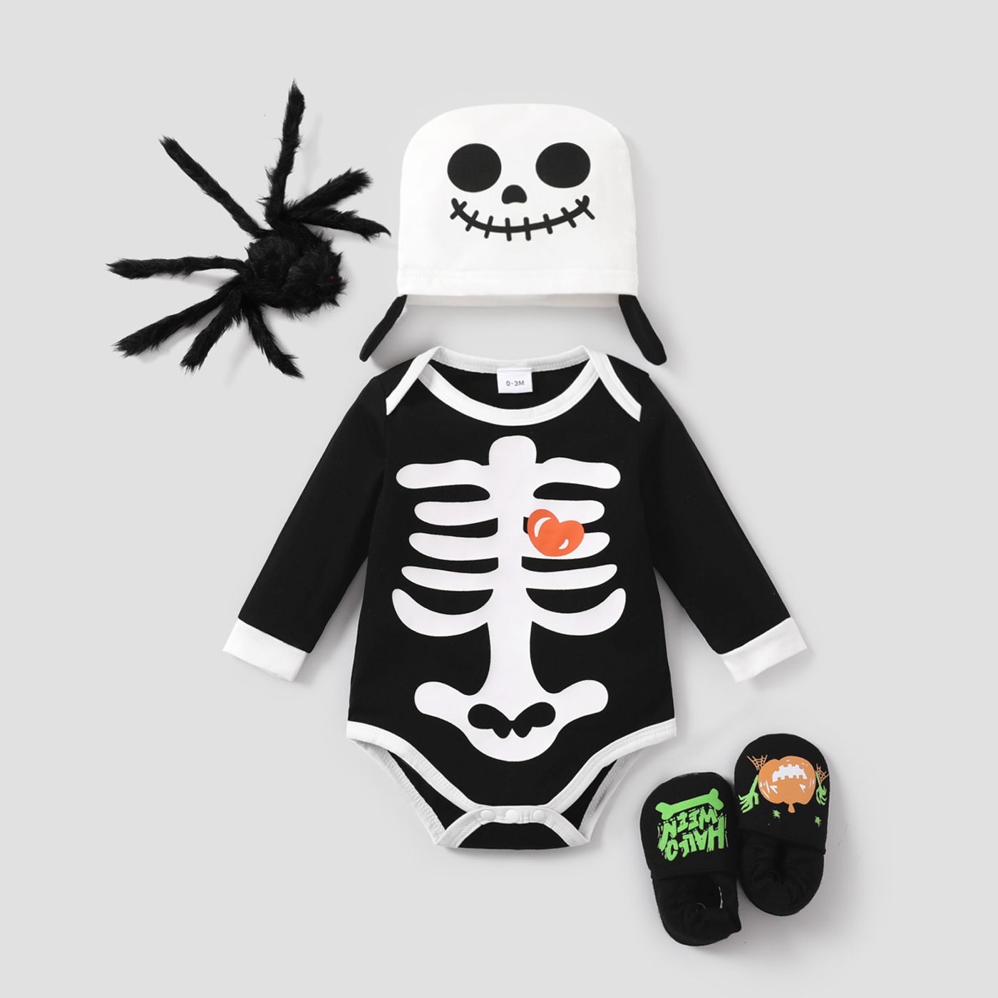 2pcs Baby Boy Halloween Hyper-Tactile Romper Set