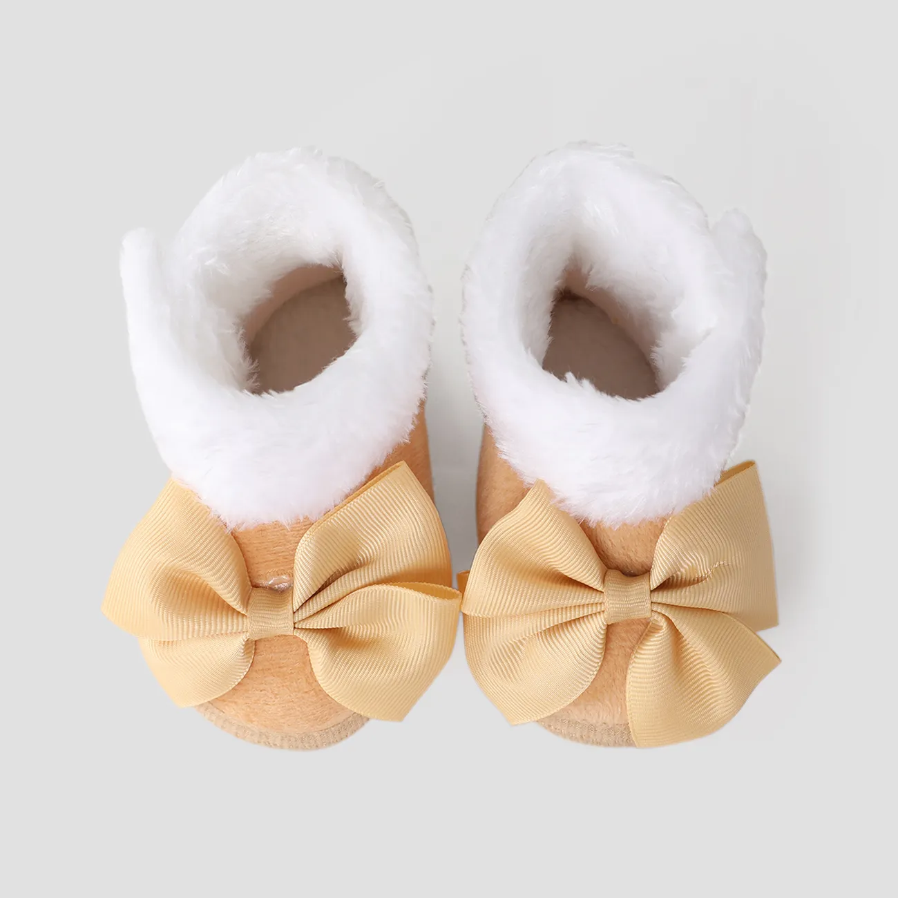 Christmas Baby & Toddler Sweet Bow Decor High Top Prewalker Shoes Apricot big image 1