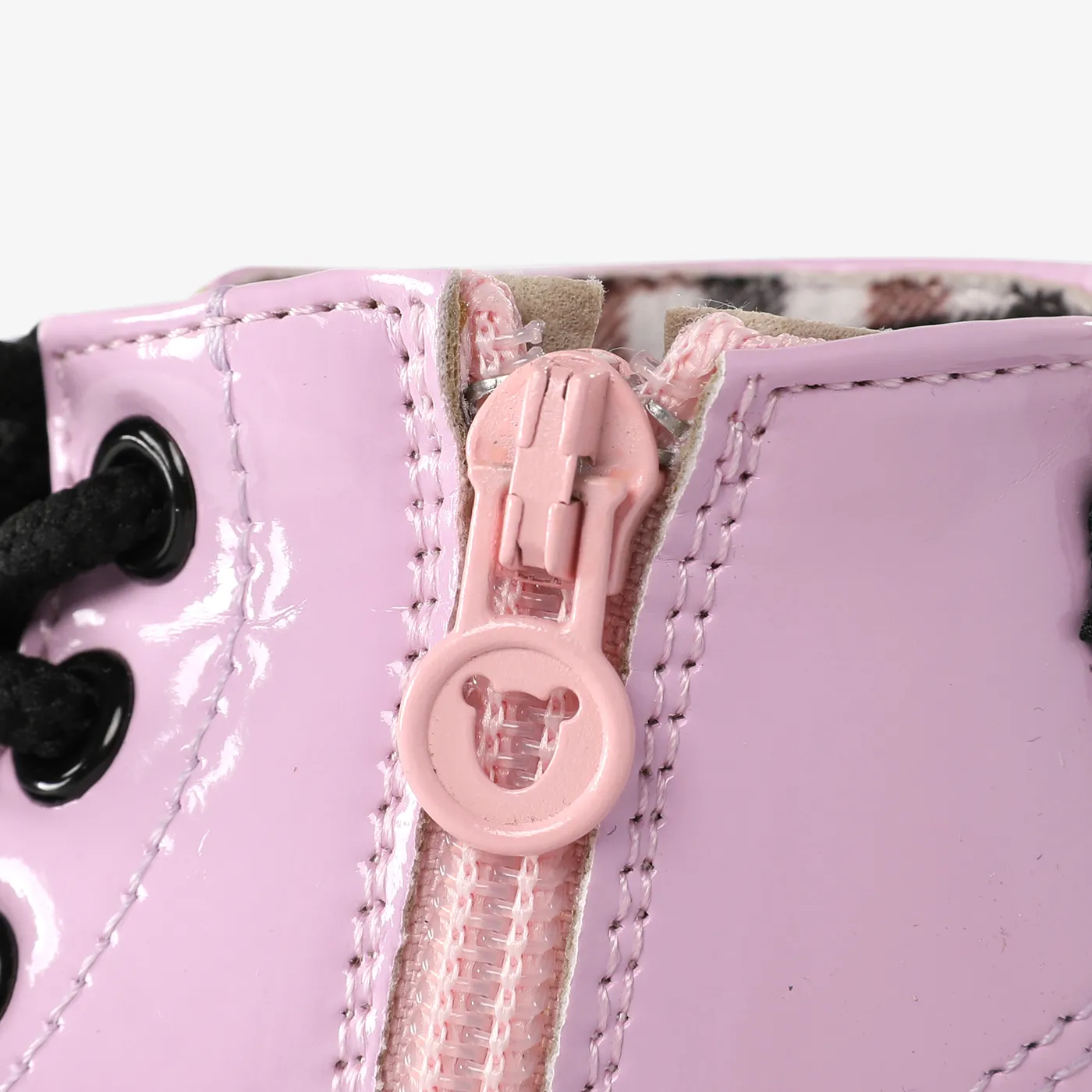 Toddler and Kids Solid Color Side Zipper Boots Dark Pink image 4