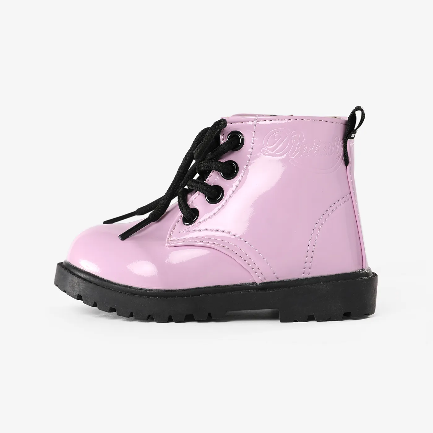Toddler and Kids Solid Color Side Zipper Boots Dark Pink image 2