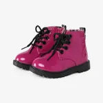 Toddler and Kids Solid Color Side Zipper Boots Hot Pink