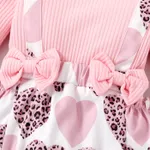 2pcs Baby Girl Sweet Heart-shaped 95% Cotton Long Sleeve Romper Set  image 4