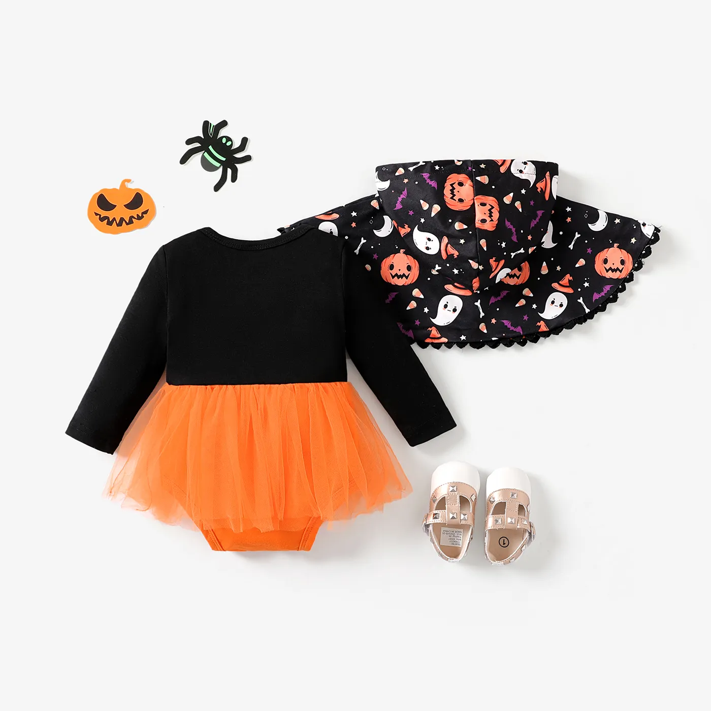 2pcs Baby Girl Halloween Sweet Rompers Set  image 3