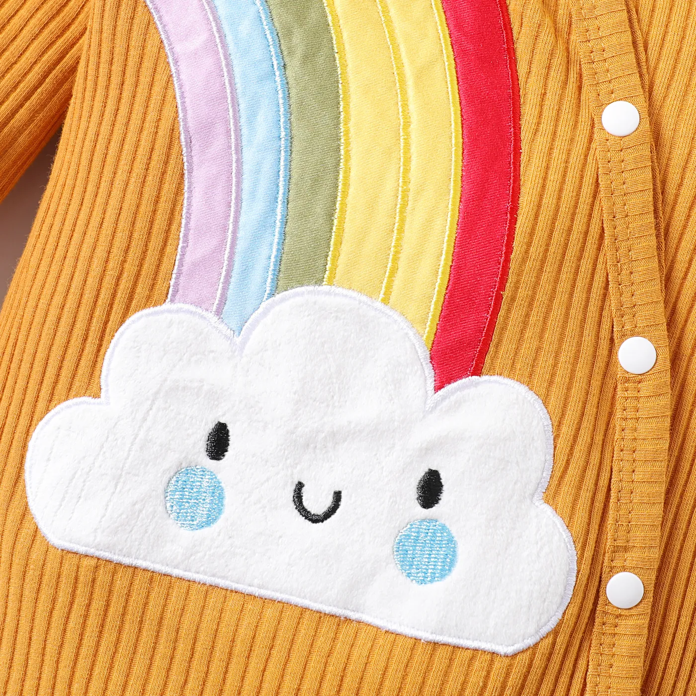 2pcs Baby Girl/Boy Rainbow Casual Long Sleeve Jumpsuits Set Brown image 5
